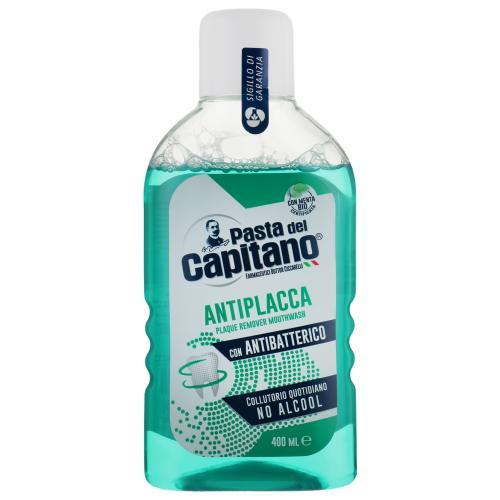 Pasta Del Capitano Antiplacca Plaque Remover Antibacterial Mouthwash Στοματικό Διάλυμα για Προστασία από τη Βακτηριακή Πλάκα, με Γεύση Μέντας 400ml